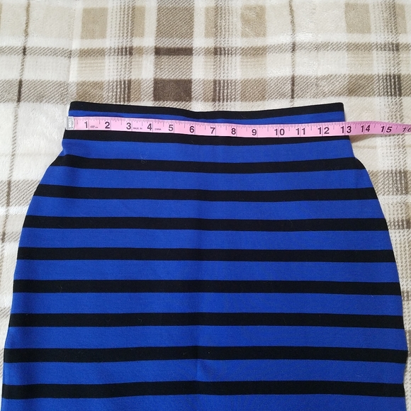 LOFT stretch pencil skirt blue black stripe XS - Picture 6 of 8